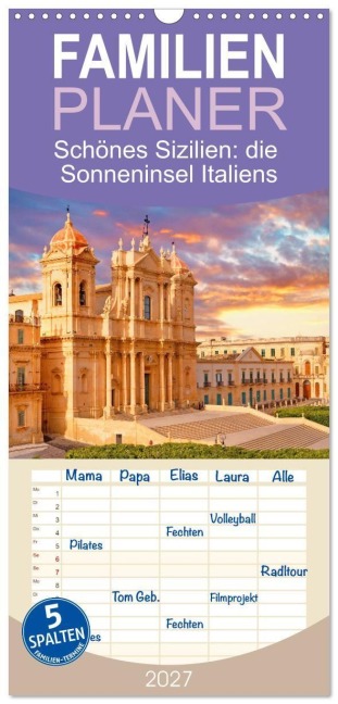 Familienplaner 2027 - Schönes Sizilien: die Sonneninsel Italiens mit 5 Spalten (Wandkalender, 21 x 45 cm) CALVENDO - Calvendo Calvendo