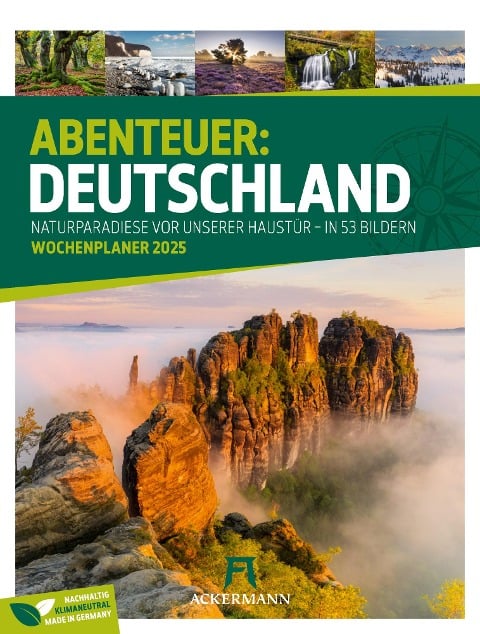 Abenteuer Deutschland - Naturparadiese Wochenplaner Kalender 2025 - Ackermann Kunstverlag