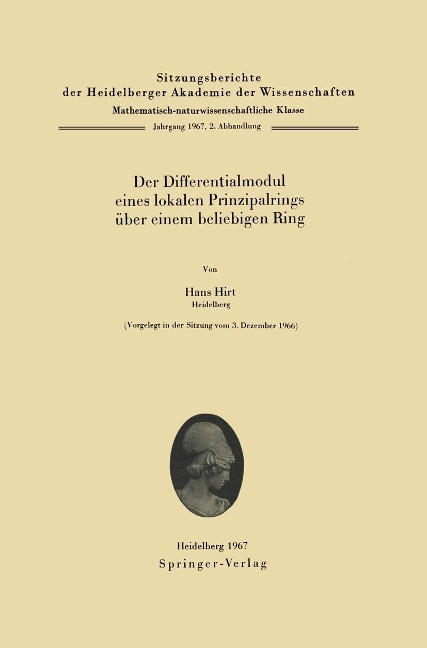 Der Differentialmodul eines lokalen Prinzipalrings über einem beliebigen Ring - H. Hirt