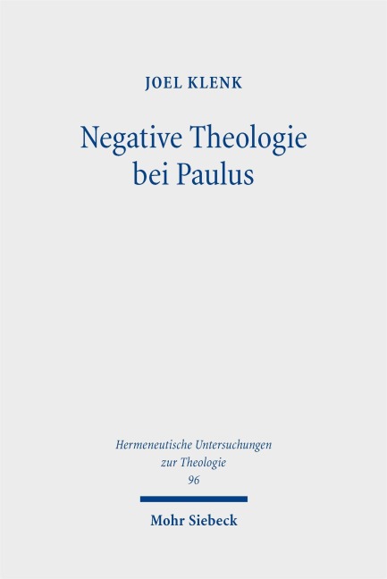 Negative Theologie bei Paulus - Joel Klenk