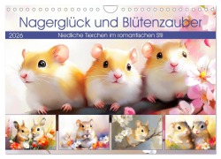 Cover-Bild zum Titel 'Nagerglück und Blütenzauber. Niedliche Tierchen im romantischen Stil (Wandkalender 2026 DIN A4 quer), CALVENDO Monatskalender' von 'Rose Hurley'
