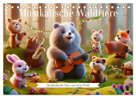 Musikalische Waldtiere (Tischkalender 2025 DIN A5 quer), CALVENDO Monatskalender - Paul Michalzik