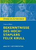 Cover-Bild zum Titel 'Bekenntnisse des Hochstaplers Felix Krull von Thomas Mann. Königs Erläuterungen.' von 'Thomas Mann'