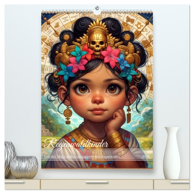 Regenwaldkinder - Ein vom Leben der Mayas inspierter Kinderkalender (hochwertiger Premium Wandkalender 2026 DIN A2 hoch), Kunstdruck in Hochglanz - Drachenkind-Fotografie Drachenkind-Fotografie