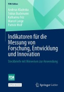 Cover-Bild zum Titel 'Indikatoren für die Messung von Forschung, Entwicklung und Innovation' von 'Andreas Kladroba, Tobias Buchmann, Patrick Wolf, Marcel Lange, Katharina Friz'