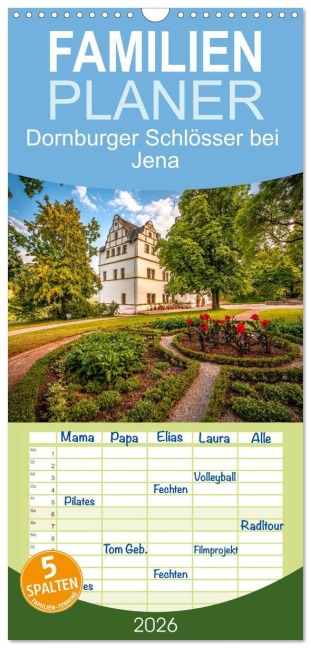 Familienplaner 2026 - Dornburger Schlösser bei Jena mit 5 Spalten (Wandkalender, 21 x 45 cm) CALVENDO - Marcus Beckert