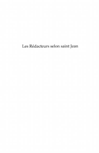 Redacteurs selon saint-jean Les - Francis Lapierre