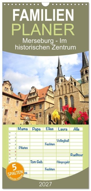 Familienplaner 2027 - Merseburg - Im historischen Zentrum mit 5 Spalten (Wandkalender, 21 x 45 cm) CALVENDO - Gisela Kruse