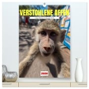 Cover-Bild zum Titel 'Verstohlene Affen - Lustige Diebestour für die ganze Familie (hochwertiger Premium Wandkalender 2026 DIN A2 hoch), Kunstdruck in Hochglanz' von 'Mb Fotografie'