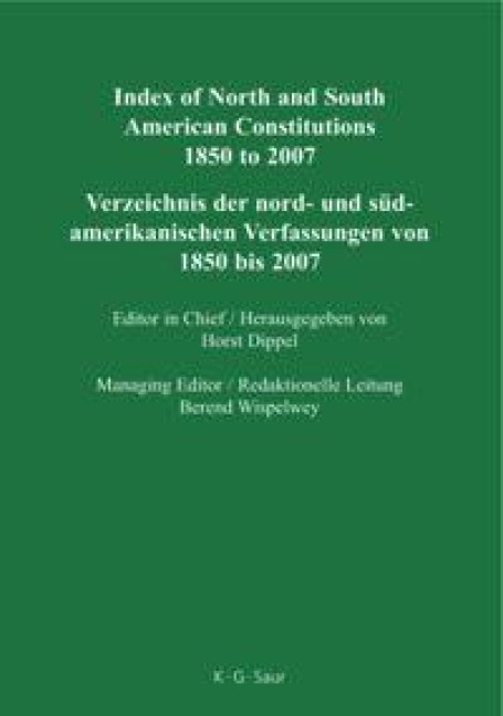 Index of North and South American Constitutions 1850 to 2007 - 