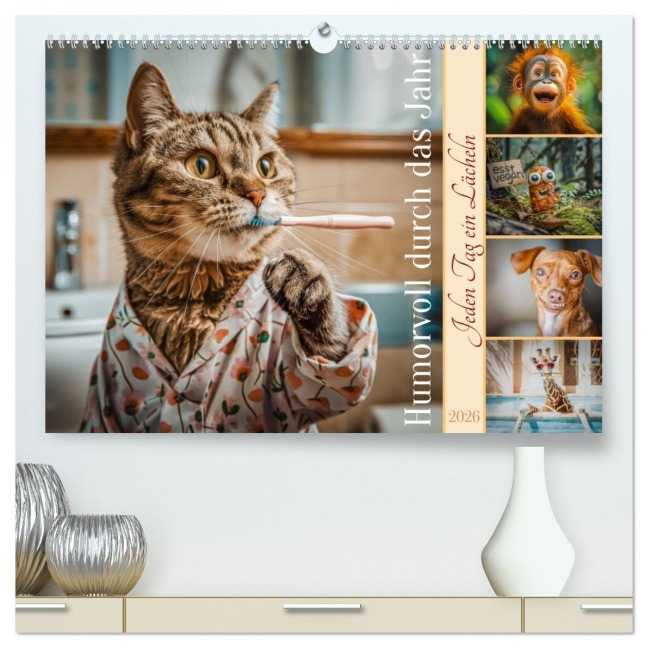 Humorvoll durch das Jahr (hochwertiger Premium Wandkalender 2026 DIN A2 quer), Kunstdruck in Hochglanz - Steffen Gierok-Latniak