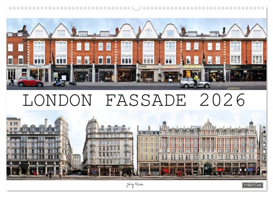 London Fassade 2026 (Wandkalender 2026 DIN A2 quer), CALVENDO Monatskalender - Jörg Rom