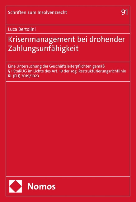 Krisenmanagement bei drohender Zahlungsunfähigkeit - Luca Bertolini
