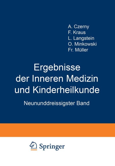 Ergebnisse der Inneren Medizin und Kinderheilkunde - L. Langstein, A. Schittenhelm