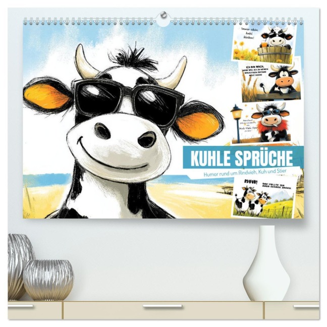 Kuhle Sprüche (hochwertiger Premium Wandkalender 2025 DIN A2 quer), Kunstdruck in Hochglanz - Sabine Löwer