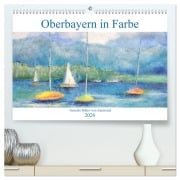 Cover-Bild zum Titel 'Oberbayern in Farbe - Gemalte Bilder vom Alpenrand (hochwertiger Premium Wandkalender 2026 DIN A2 quer), Kunstdruck in Hochglanz' von 'Michaela Schimmack'