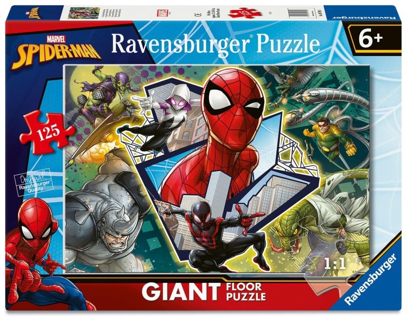 Ravensburger Kinderpuzzle 09790 - Der Superheld Spiderman - großes Bodenpuzzle mit 125 Puzzleteilen, für Puzzle-Freunde und Spiderman-Fans ab 6 Jahren - 