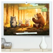 Bärige Illustrationen (hochwertiger Premium Wandkalender 2026 DIN A2 quer), Kunstdruck in Hochglanz - Heidi Spiegler