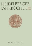 Cover-Bild zum Titel 'Heidelberger Jahrbücher' von 'Reiner Wiehl'