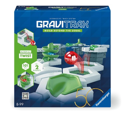 Ravensburger GraviTrax Action-Set Twist 50 Jahre 24576 -GraviTrax Starterset für deine Kugelbahn - Murmelbahn und Konstruktionsspielzeug ab 8 Jahren, GraviTrax Zubehör kombinierbar mit allen Produkten - 