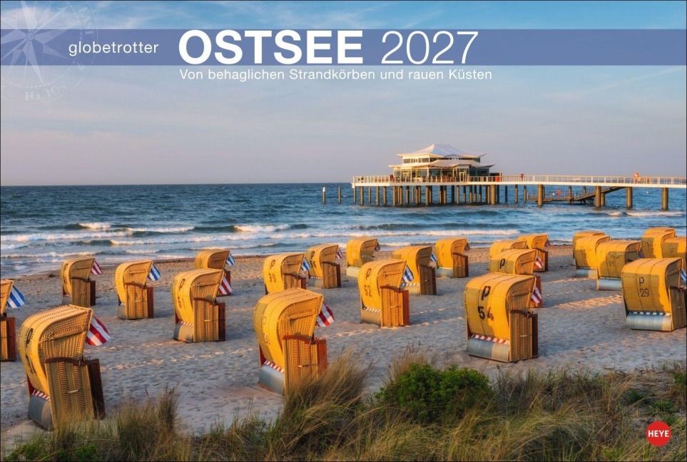 Ostsee Globetrotter Kalender 2027 - Von behaglichen Strandkörben und rauen Küsten - 