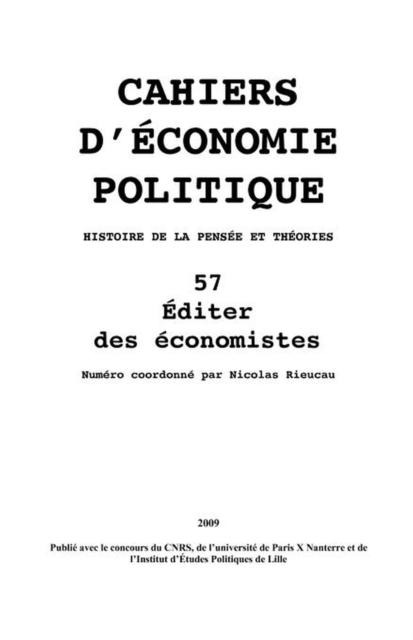 Editer des economistes - Nicolas Rieucau