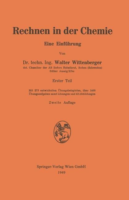 Rechnen in der Chemie - Walter Wittenberger