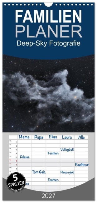 Familienplaner 2027 - Deep-Sky Fotografie mit 5 Spalten (Wandkalender, 21 x 45 cm) CALVENDO - Stefan Bemmerl