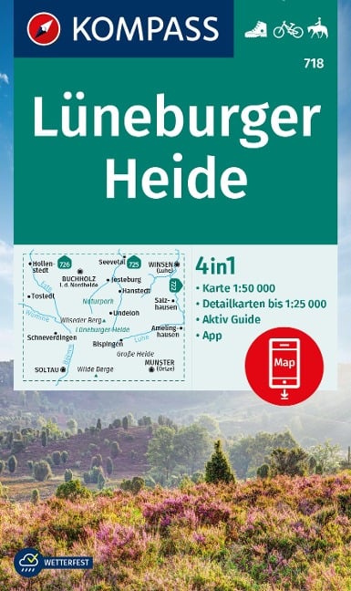 KOMPASS Wanderkarte 718 Lüneburger Heide 1:50.000 - 