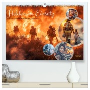 Cover-Bild zum Titel 'Helden im Einsatz - Männer und Frauen im Feuerwehrdienst (hochwertiger Premium Wandkalender 2026 DIN A2 quer), Kunstdruck in Hochglanz' von 'Steffen Gierok-Latniak'