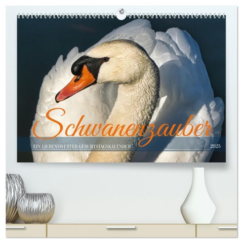 Schwanenzauber (hochwertiger Premium Wandkalender 2025 DIN A2 quer), Kunstdruck in Hochglanz - Sabine Löwer