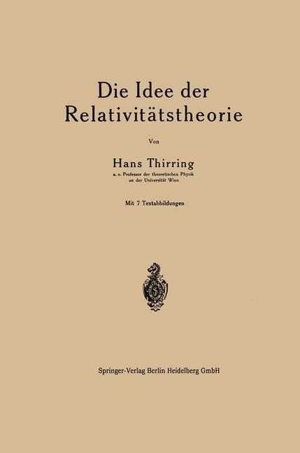 Die Idee der Relativitätstheorie - Hans Thrirring