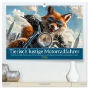 Cover-Bild zum Titel 'Tierisch lustige Motorradfahrer (hochwertiger Premium Wandkalender 2026 DIN A2 quer), Kunstdruck in Hochglanz' von 'Peter Rübsamen'