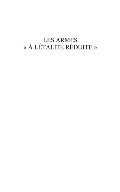 Armes a l'etalite reduite Les - Albert Ducrocq