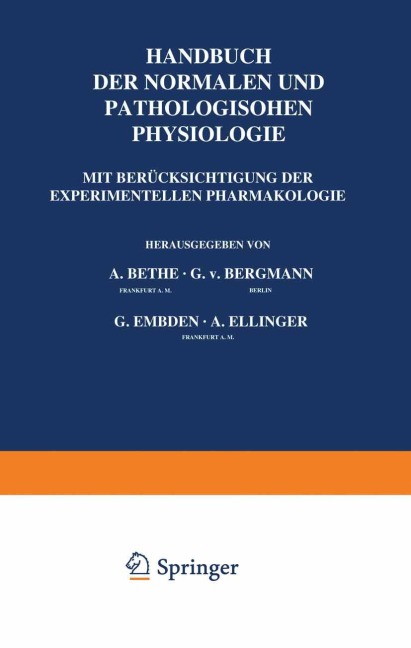 Allgemeine Physiologie - A. Bethe, A. Ellinger, G. Embden, G. V. Bergmann