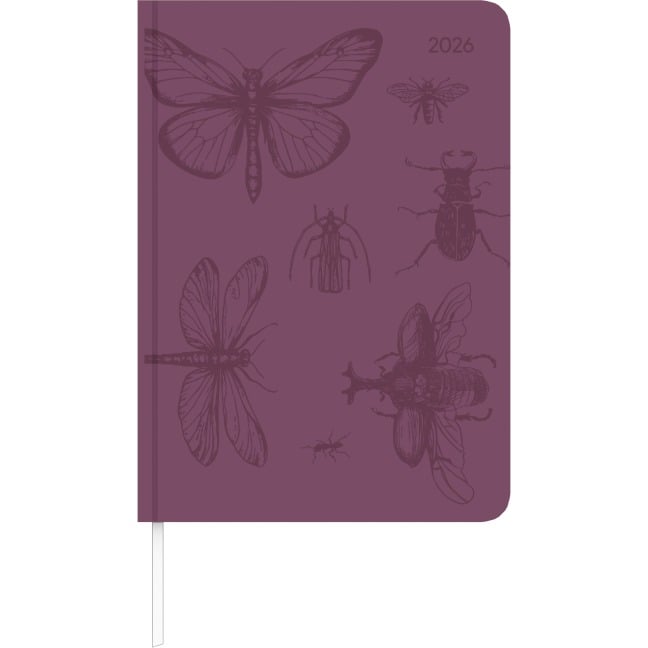 Lady Journal Grande Deluxe Purple 2025 - Taschen-Kalender A5 (15x21 cm) - Tucson Einband - mit Motivprägung - Weekly - 128 Seiten - Alpha Edition - 
