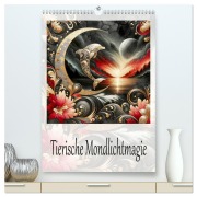 Cover-Bild zum Titel 'Tierische Mondlichtmagie (hochwertiger Premium Wandkalender 2026 DIN A2 hoch), Kunstdruck in Hochglanz' von 'Dusanka Djeric'
