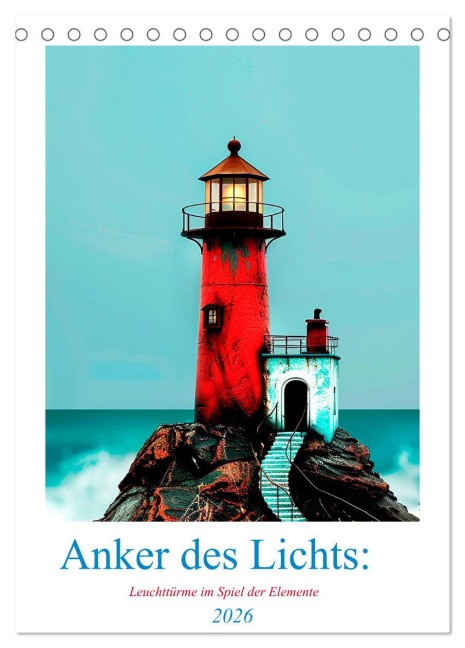Anker des Lichts: Leuchttürme im Spiel der Elemente (Tischkalender 2026 DIN A5 hoch), CALVENDO Monatskalender - Anne Seltmann