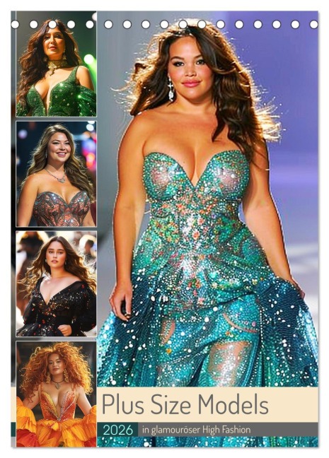 Plus Size Models in glamouröser High Fashion (Tischkalender 2026 DIN A5 hoch), CALVENDO Monatskalender - Rose Hurley