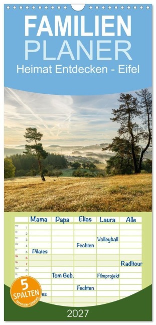 Familienplaner 2027 - Heimat Entdecken - Eifel mit 5 Spalten (Wandkalender, 21 x 45 cm) CALVENDO - Alexander Ludwig