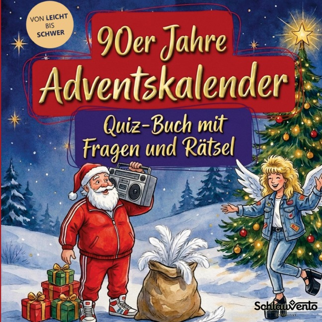 90er Jahre-Adventskalender: Quiz-Buch mit Fragen und Rätsel - Schlauvento Interactive