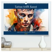 Cover-Bild zum Titel 'Tattoo trifft Kunst (hochwertiger Premium Wandkalender 2026 DIN A2 quer), Kunstdruck in Hochglanz' von 'Daniela Tapper'