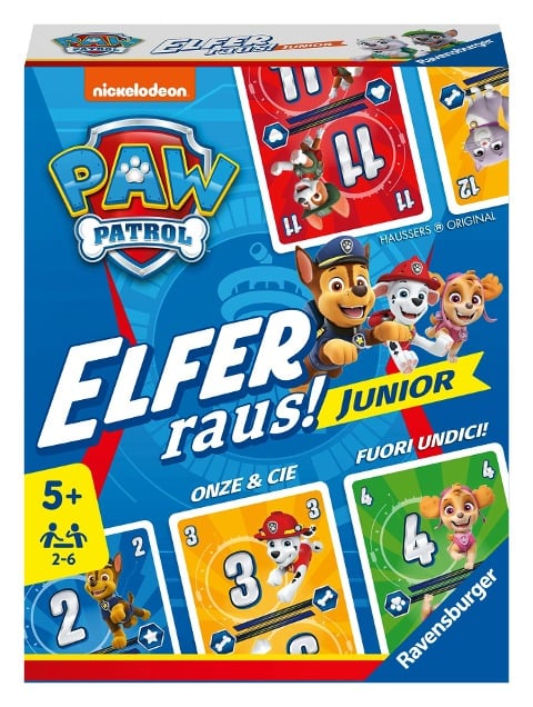 Ravensburger 20953 PAW Patrol Elfer raus! Junior - Einfaches Kartenspiel für 2-6 Spieler ab 5 Jahren - (c) Hausser
