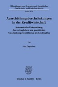 Cover-Bild zum Titel 'Ausschüttungsbeschränkungen in der Kreditwirtschaft' von 'Max Degenhart'