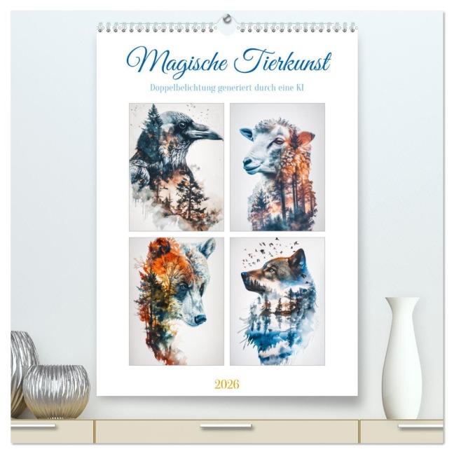 Magische Tierkunst (hochwertiger Premium Wandkalender 2026 DIN A2 hoch), Kunstdruck in Hochglanz - Steffen Gierok-Latniak