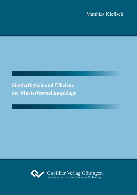 Sinnhaftigkeit und Effizienz der Musterfeststellungsklage - Matthias Klefisch