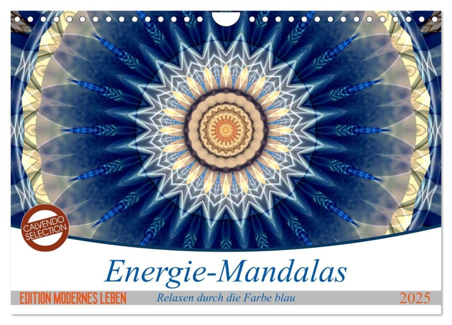 Energie-Mandalas in blau (Wandkalender 2025 DIN A4 quer), CALVENDO Monatskalender - Christine Bässler