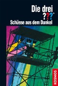Cover-Bild zum Titel 'Die drei ???, Schüsse aus dem Dunkel' von 'Brigitte Henkel-Waidhofer'