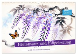 Cover-Bild zum Titel 'Blütentanz und Flügelschlag - Im Stile chinesischer Tuschmalerei (Wandkalender 2027 DIN A3 quer), CALVENDO Monatskalender' von 'Anja Frost'