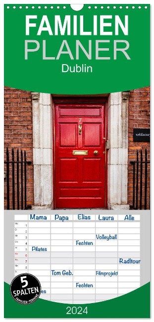 Familienplaner 2024 - Dublin mit 5 Spalten (Wandkalender, 21 x 45 cm) CALVENDO - Markus Pavlowsky